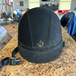 Charles Owen Riding Helmet 6 7/8 Black JR8 Equestrian Horseback Competition 56cm